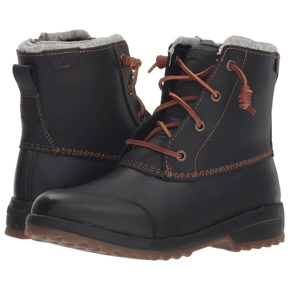 Sperry Black STS82666 Maritime Repel Sz 8 Leather Thinsulate Waterproof Boots - Picture 2 of 9